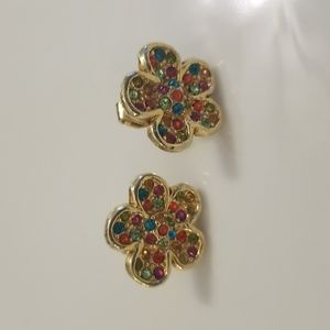 Gemstone clip on earrings
